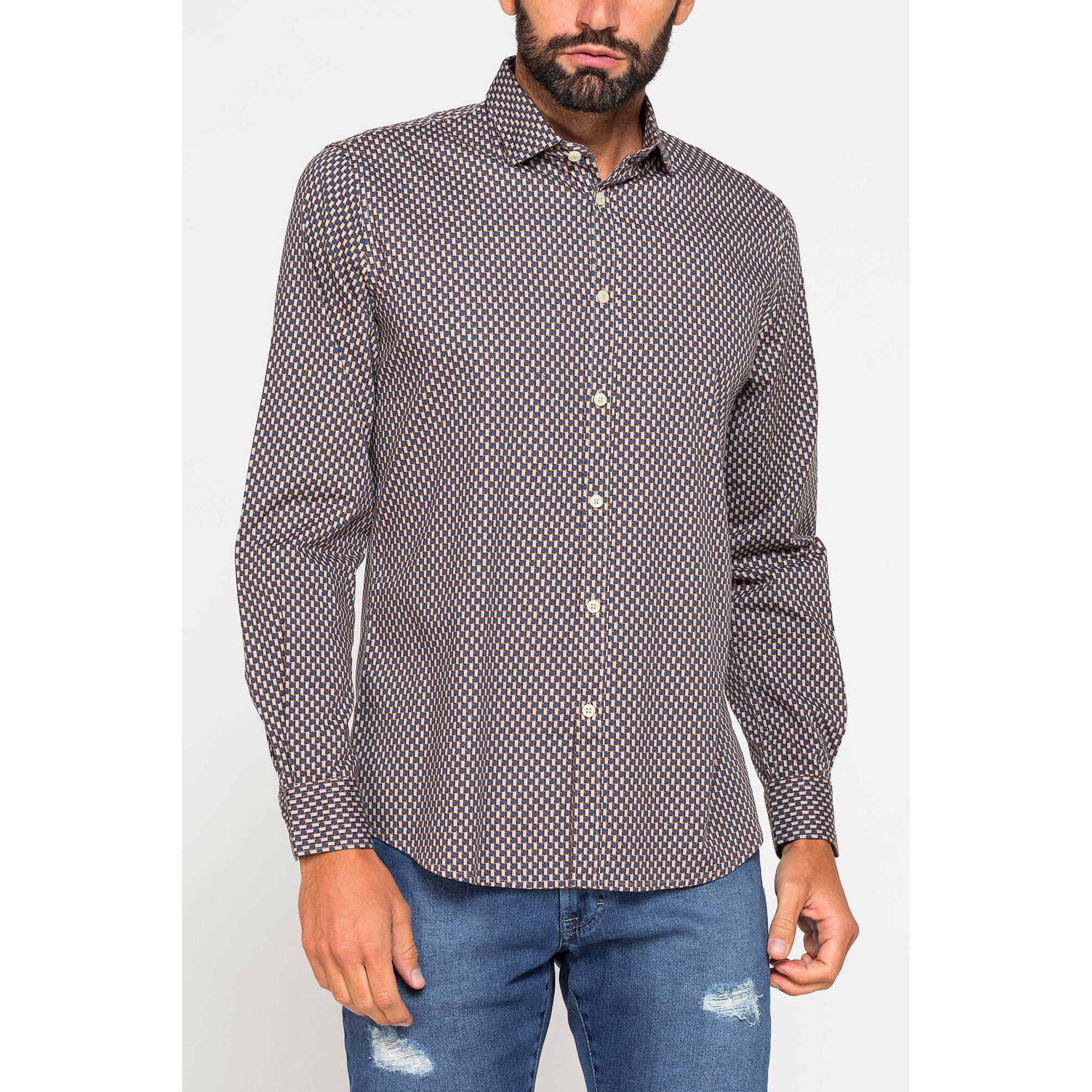 CAMICIA SLIM FIT IN POPELINE STRETCH