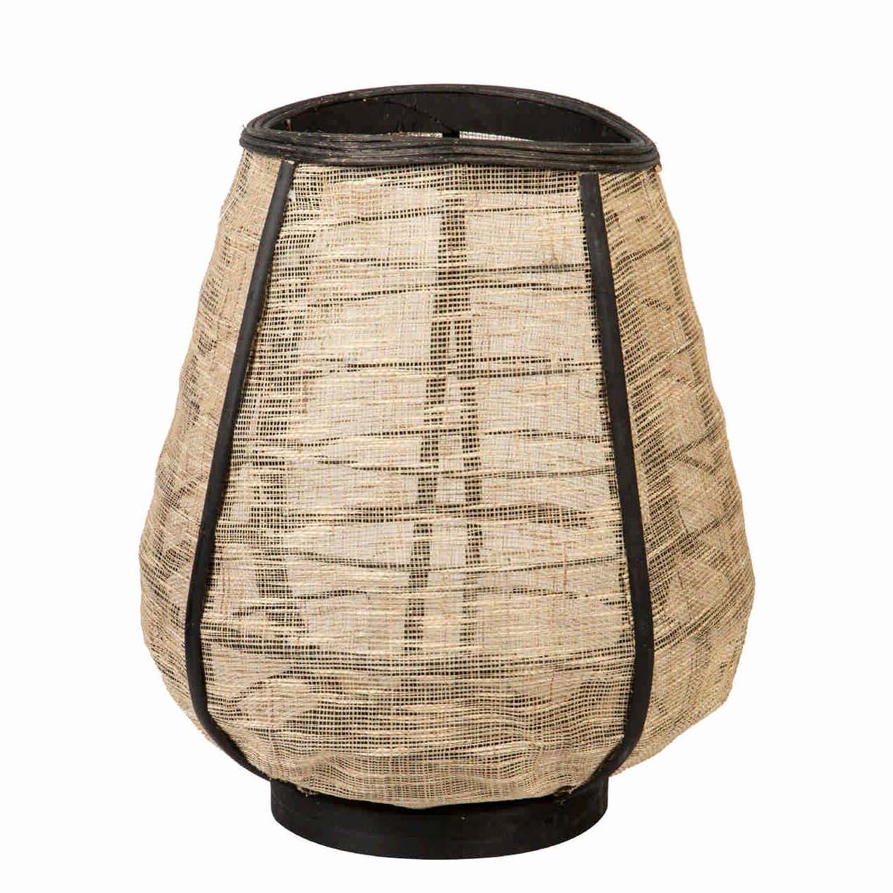 Farol Bambu-lino Natural-negro 33x33x39,5 Cm