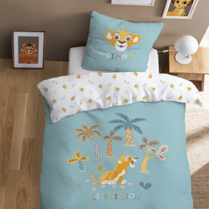 Parure de lit imprimée 100% coton, DISNEY HOME THE LION KING SAVANE