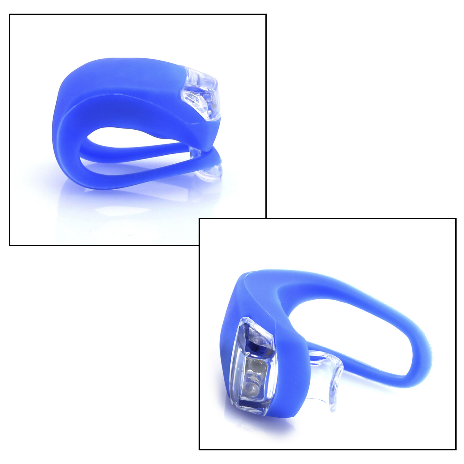 Torcia Myrto per barra di bicicletta, con 2 leds e 3 posizioni di illuminazione.