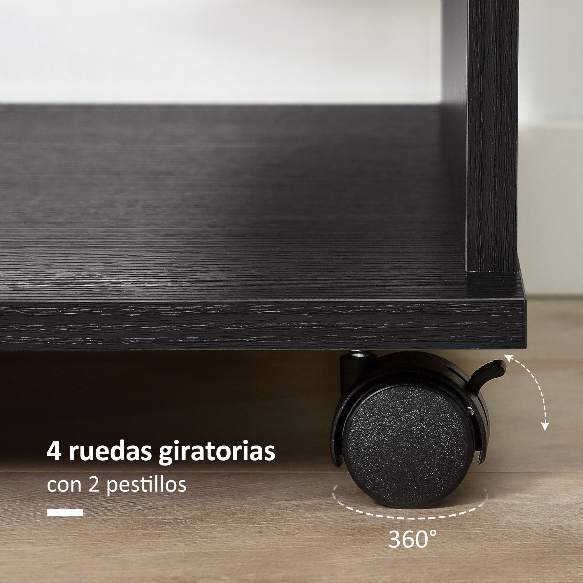 Armario Ropero con Ruedas Armario para Ropa con Barra Estantes Abiertos Organizador para Colgar Ropa de Dormitorio 80x40x128 cm Negro