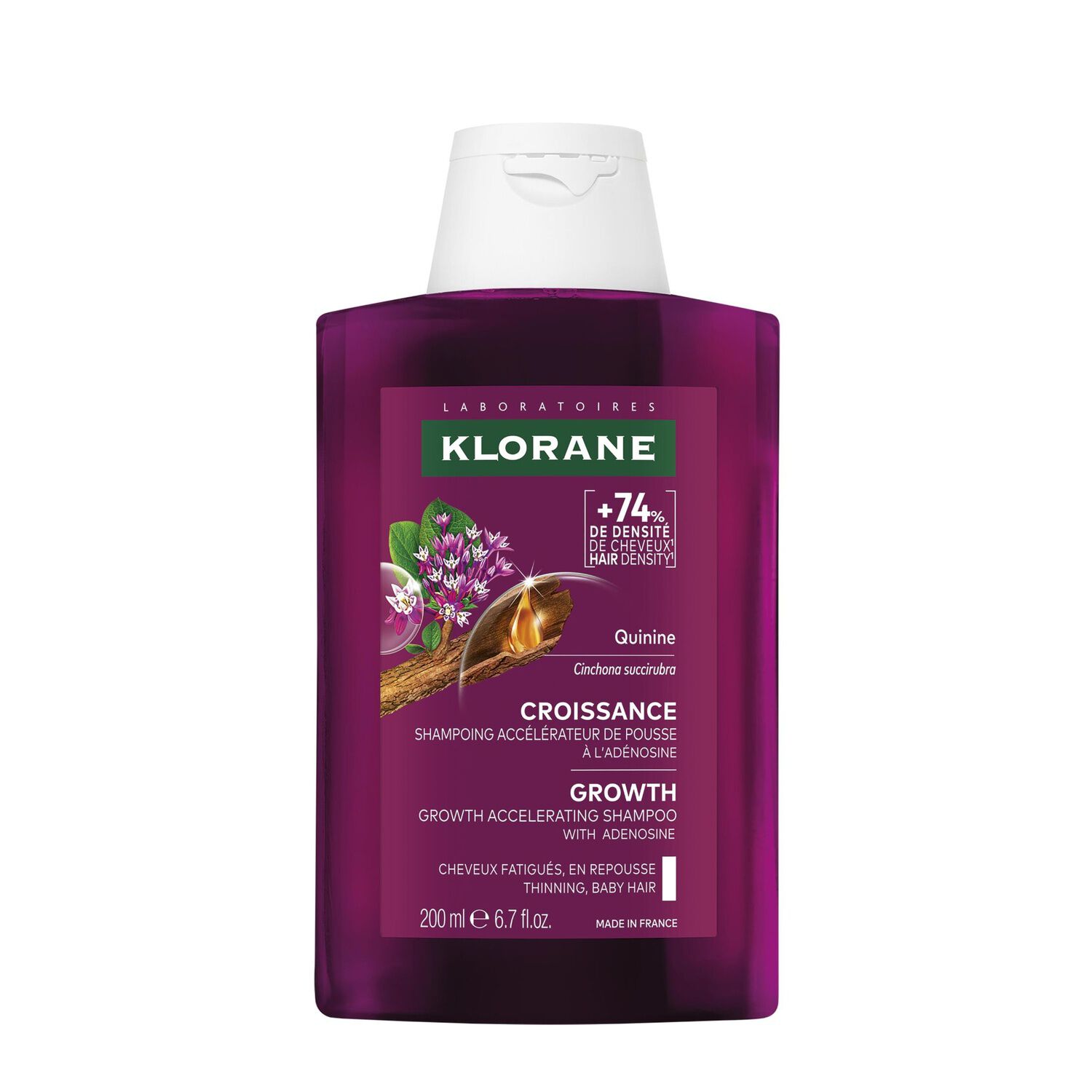 Croissance - Shampoing Accélérateur de Pousse à l'Adénosine et à la Quinine