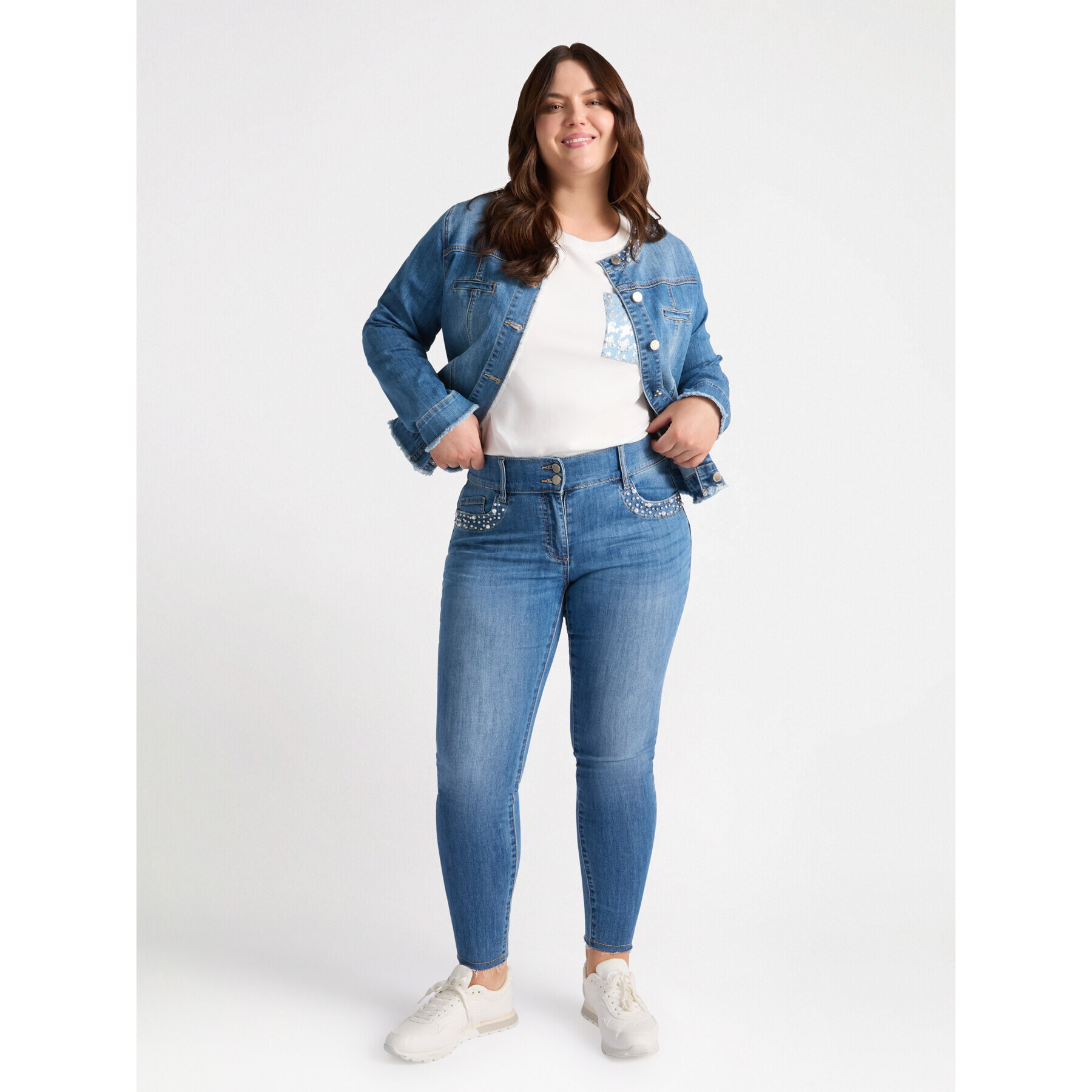 Fiorella Rubino - Jeans skinny con ricamo - Blu