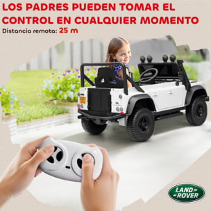 Coche Eléctrico para Niños con Licencia Land Rover 12V Coche de Batería para Niños con Control Remoto Sistema de Suspensión USB MP3 Velocidad Ajustable Faros Blanco