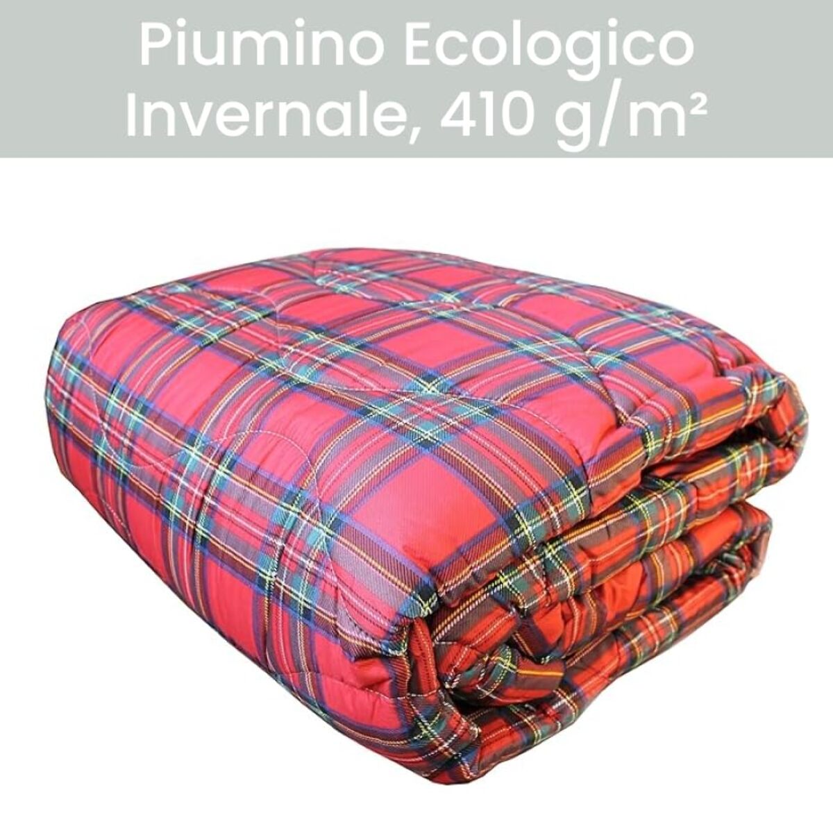 Piumino matrimoniale invernale anallergico 300 g/m², imbottitura ecologica soffice e calda, trapunta letto morbida e leggera, antiacaro e traspirante, lavabile in lavatrice, Made in Italy, comfort termico per notti fredde, dimensioni 260x260 cm