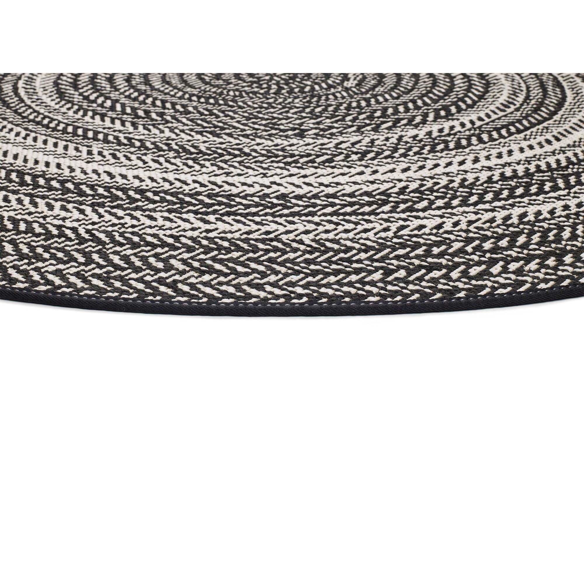 Alfombra de exterior-interior Silvana Negro, 120Ø cm