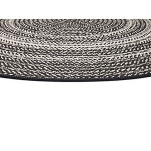 Alfombra de exterior-interior Silvana Negro, 120Ø cm