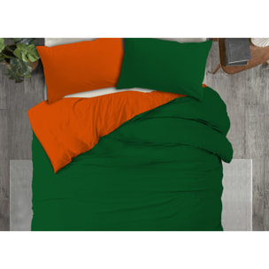 Copripiumino No Stiro Tinta Unita Bicolor Francesca Bosco Rust