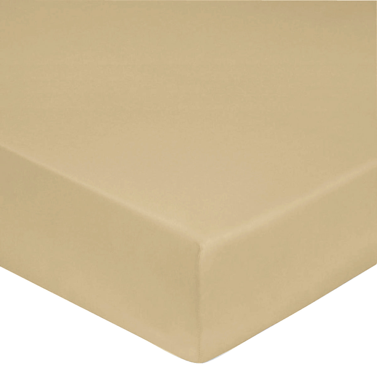 Drap housse satin de coton beige