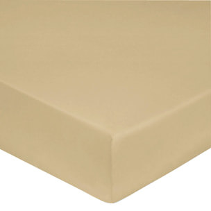 Drap housse satin de coton beige