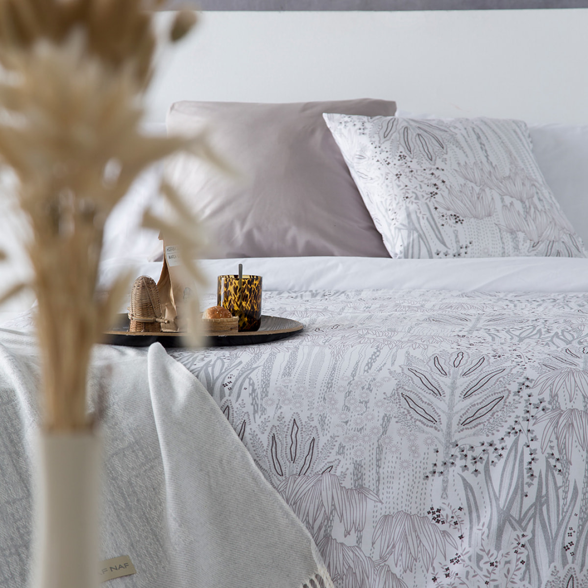2 Fundas de almohada 100% algodón  CAREUS 65x65 cm - gris