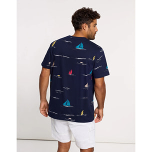 Camiseta Manga Corta Azul Marino - Sluupy