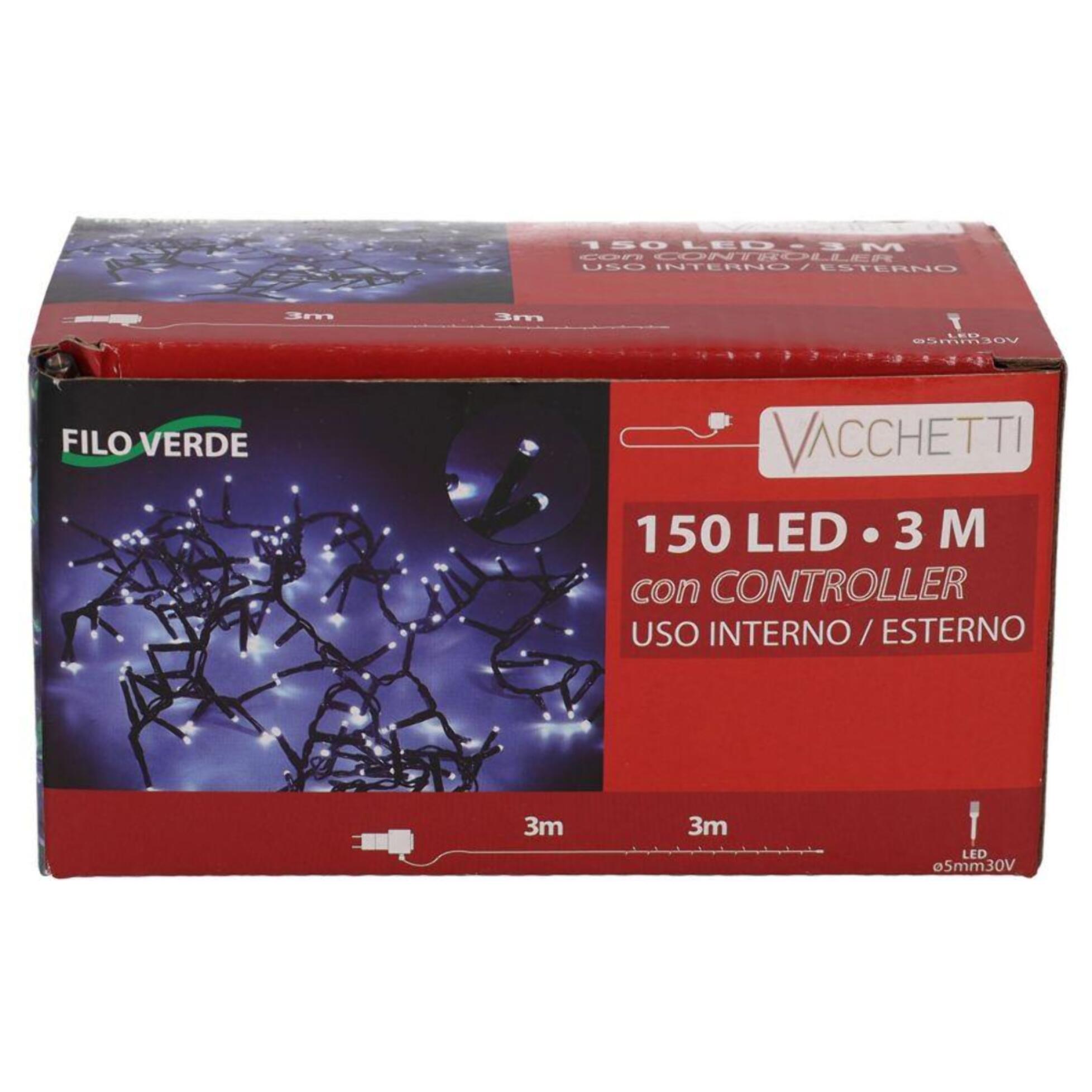 Catena luminosa con 150 led bianco freddo con controller cm300