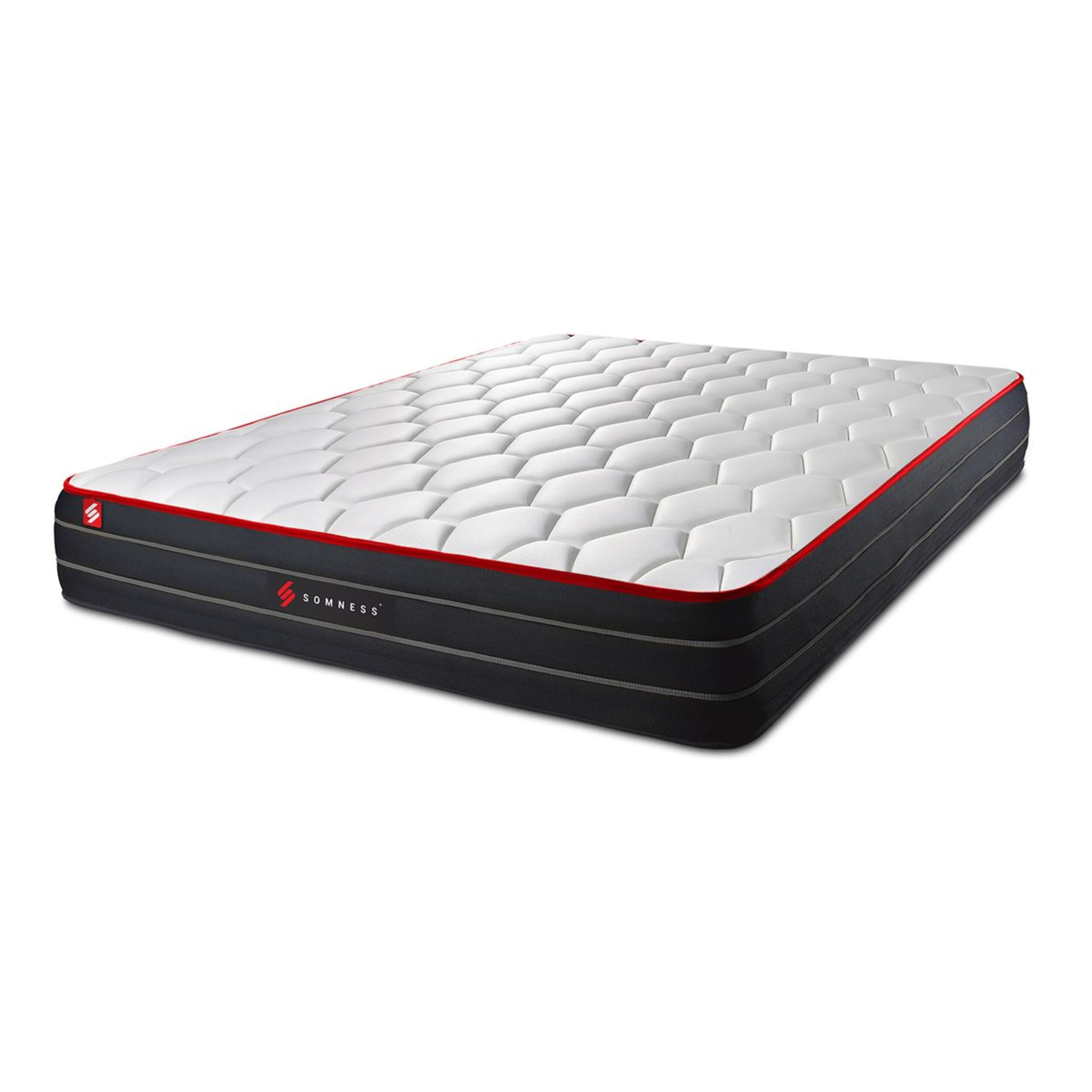 Matelas Hybride - Confort équilibré et accueil enveloppant - 26 d'épaisseur, 7 zones de confort - Soutien point par point - 2 places