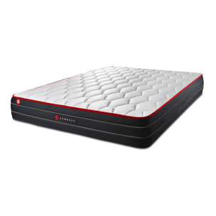 Matelas Hybride - Confort équilibré et accueil enveloppant - 26 d'épaisseur, 7 zones de confort - Soutien point par point - 2 places