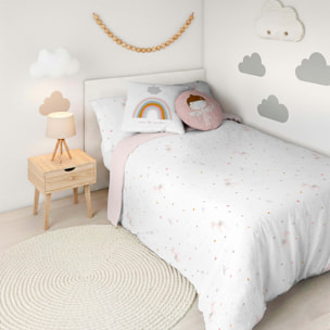 Funda Nórdica Estampada - Reversible - Infantil - Cierre Solapa - 100% Algodón - Incluye 1 Funda de Almohada - Pegaso Mágico