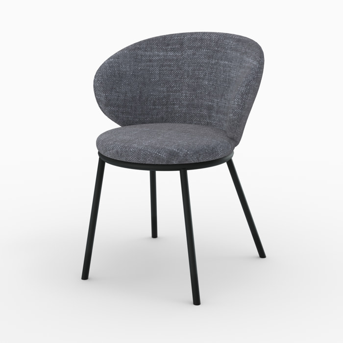 Chaise en tissu gris - Angèle