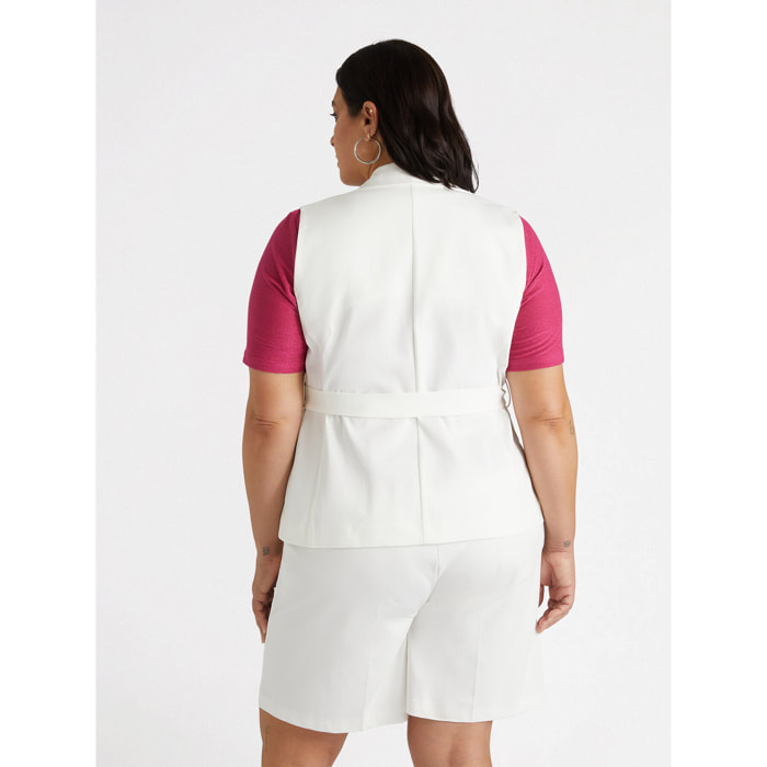 Fiorella Rubino - Chaleco con cinturón - Blanco