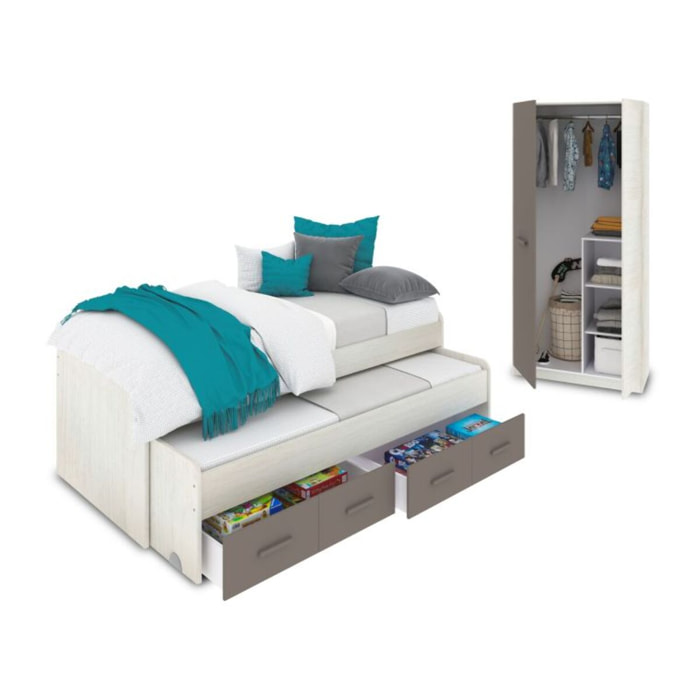 Dormitorio juvenil Axim Plus Blanco Alpes - Basalto