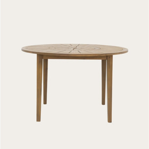 Ensemble de table et chaises de jardin Nera-tina -bois massif d'acacia-couleur naturel 120 x 75 x 120 cm
