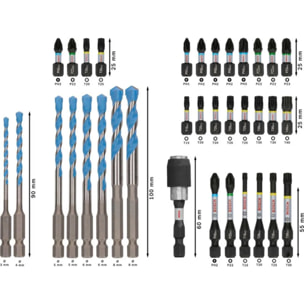 Embouts de vissage PRO impact et SET de forets multi-construction, 35 pcs. - BOSCH - 2608522518