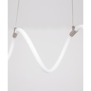 FORLIGHT Colgante Rolly LED 28W Blanco Neutro - 4000K Níquel Satinado para Interior de Techo en Comedor, Salón, Cocina