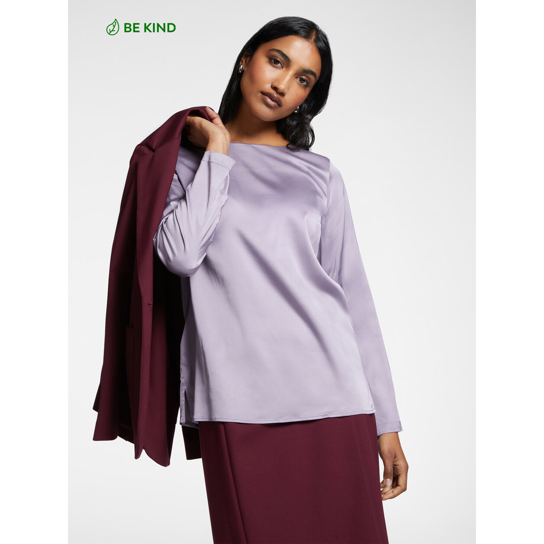 Elena Mirò - Blusa de viscosa LENZING™ ECOVERO™ - Violeta