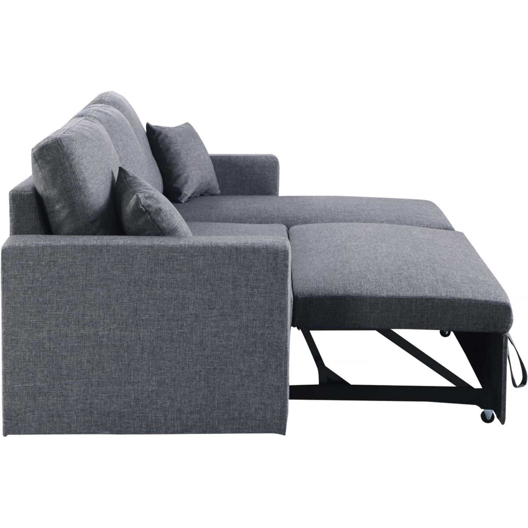 Canapé d'angle convertible/ réversible avec coffre "Alain II" - 3 places - Gris foncé