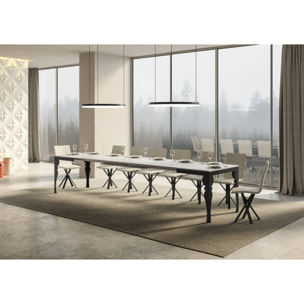 Mesa extensible 90x180/440 cm Paxon Evolution Fresno Blanco estructura Antracita