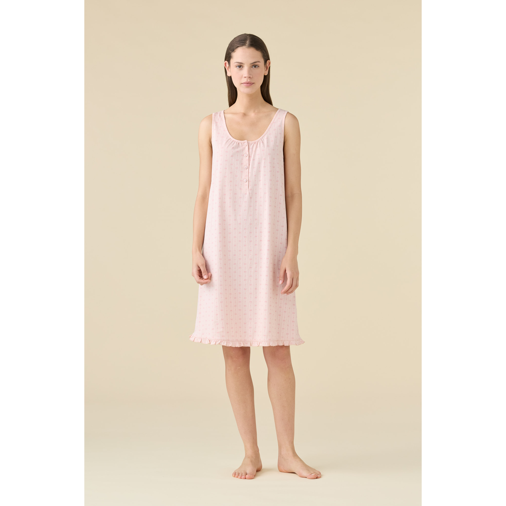 Camicia da notte donna estiva in cotone articolo romantic. Noidinotte