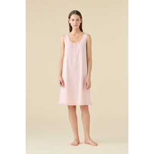 Camicia da notte donna estiva in cotone articolo romantic. Noidinotte