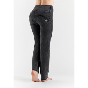 Jeans push up WR.UP® vita alta wide leg eco denim navetta