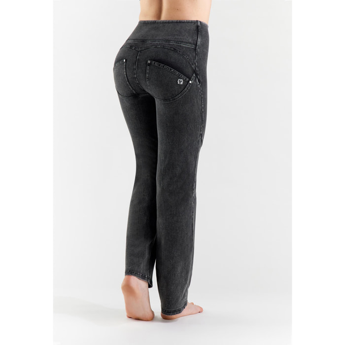 Jeans push up WR.UP® vita alta wide leg eco denim navetta