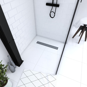 RECEVEUR DE DOUCHE A CARRELER 80x120CM RECOUPABLE SUR MESURE AVEC BONDE CANIVEAU RAINY LINEAR 120