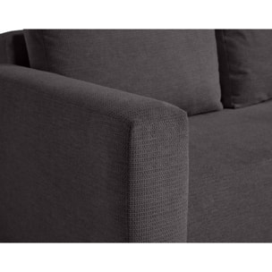 Canopy - canapé d'angle réversible - 4 places - convertible avec coffre - en tissu texturé - Gris foncé