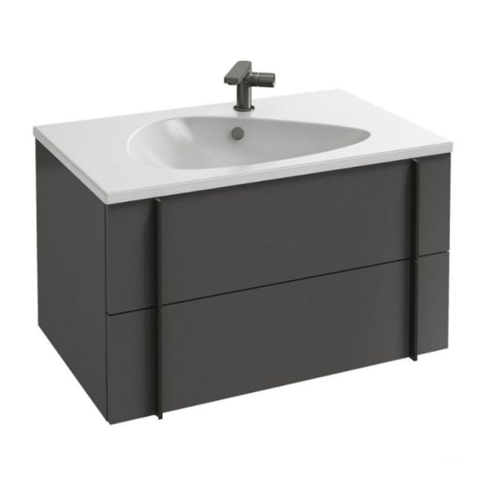 Meuble vasque Nouvelle Vague gris brillant
