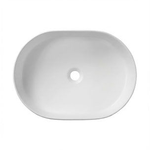 Vasque à poser ovale 50 x 36,5 x 12 cm sans trop-plein blanc mat PixL (CEPX5037WM)