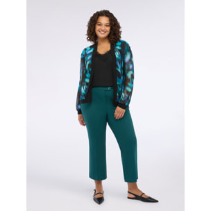 Fiorella Rubino - Chaqueta desestructurada de tul estampado - Petrol Blue