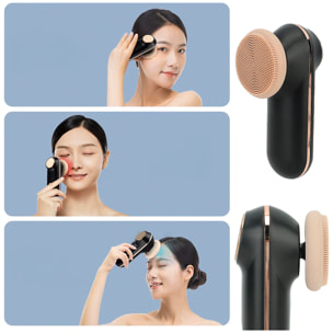 Masajeador electrónico, para el cuidado facial, ojos y cabeza. Con placa de calor de 3 niveles. 3 niveles de vibración.