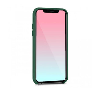 Coque iPhone XR Silicone liquide Vert Foret + 2 Vitres en Verre trempé Protection écran Antichocs