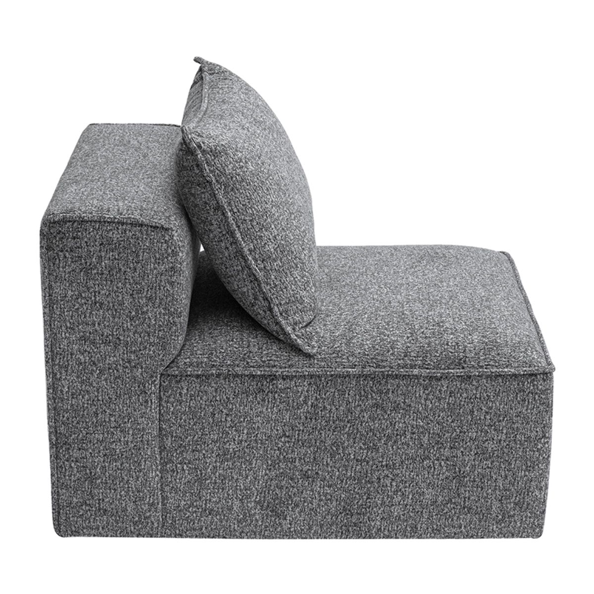 Module droit pour canapé en tissu chiné gris foncé KERRY