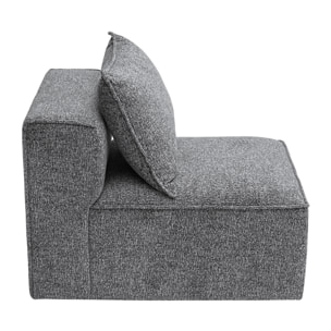 Module droit pour canapé en tissu chiné gris foncé KERRY