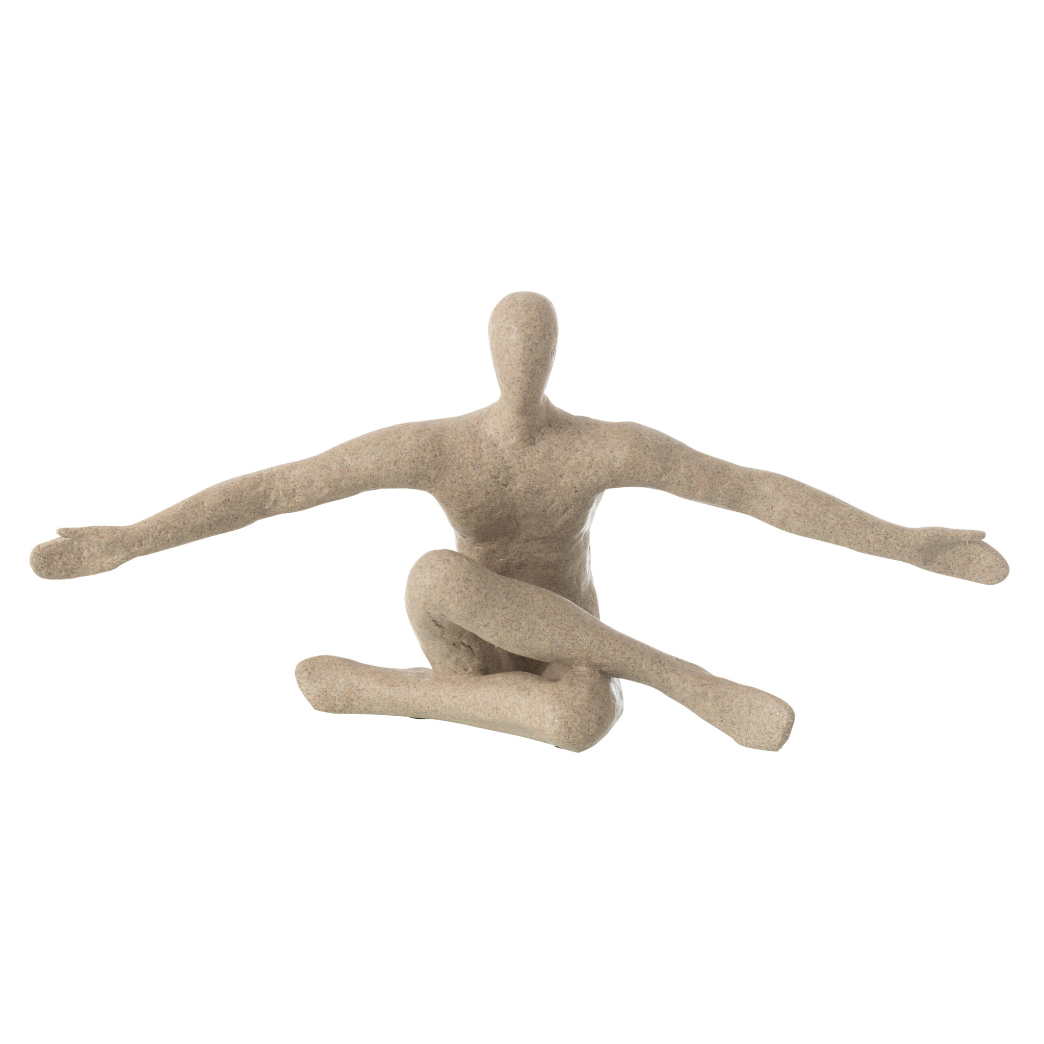 J-Line décoration Figurine Bras Ouverts - polyrésine - beige