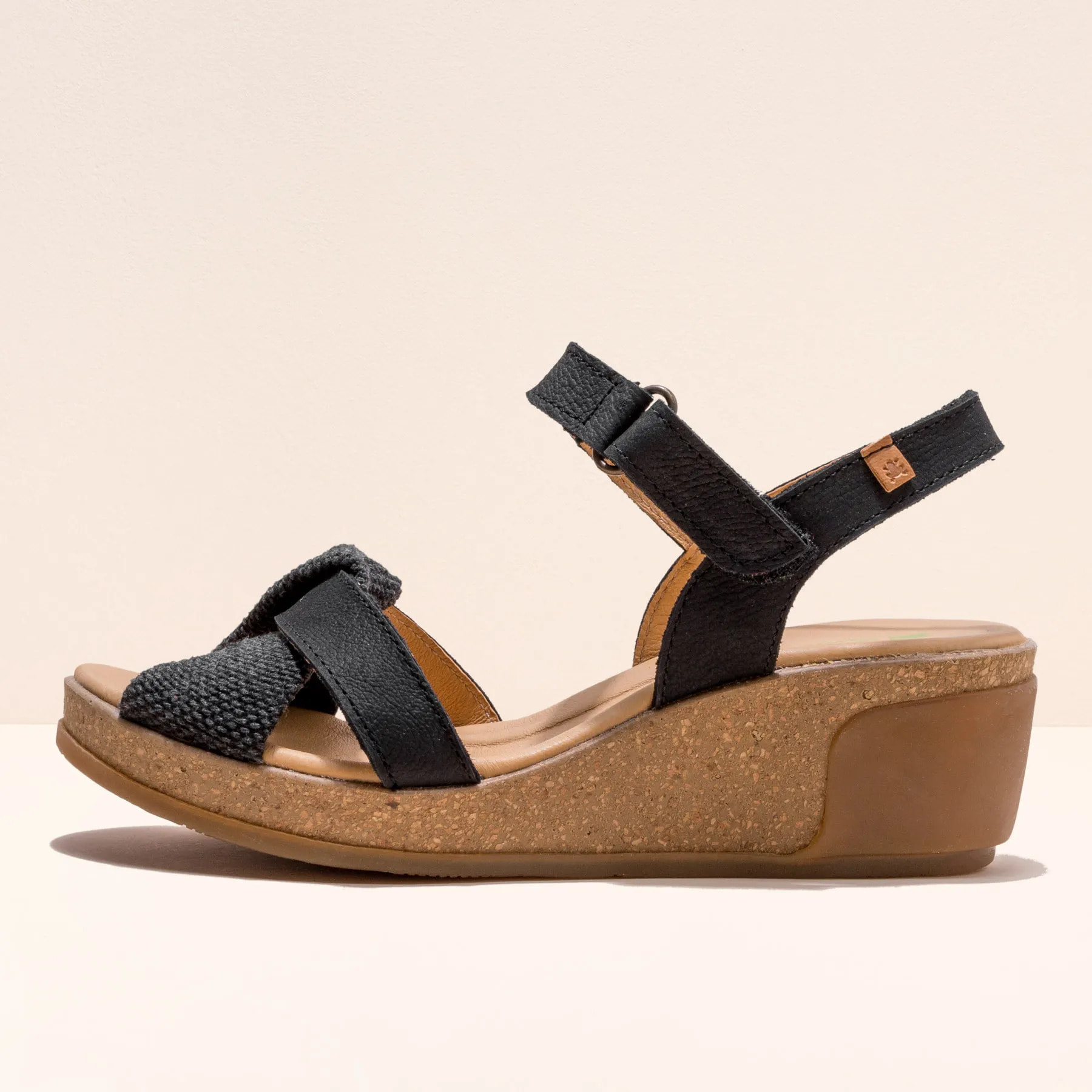 Sandalias N5038 PLEASANT-LINO BLACK / LEAVES color Black