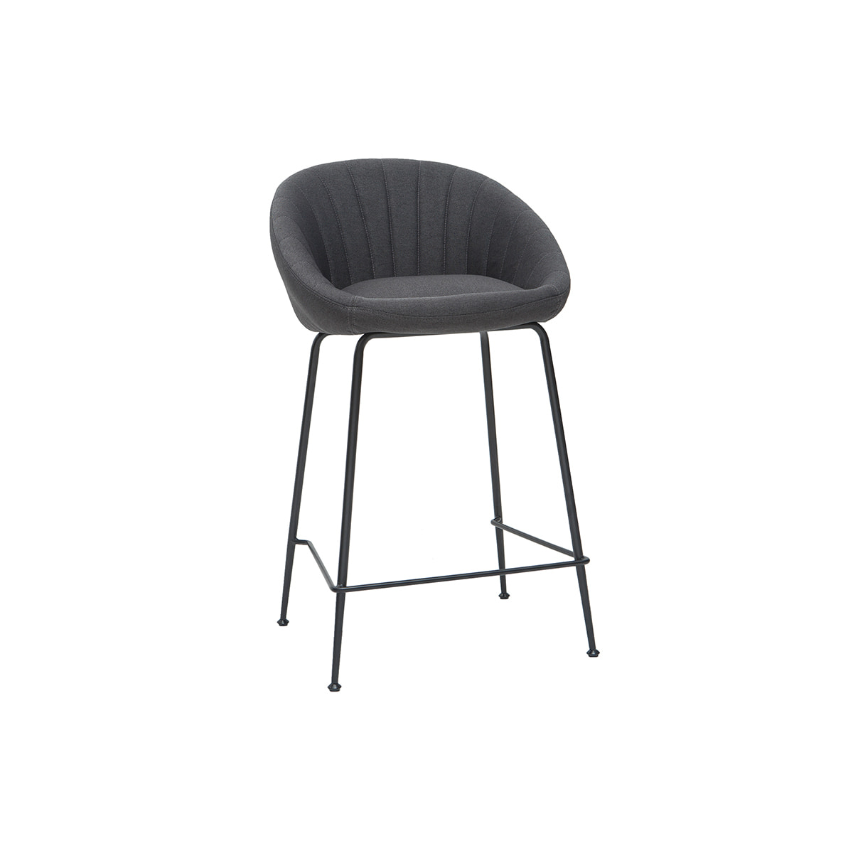 Tabourets de bar design tissu gris foncé 65 cm (lot de 2) SHERU
