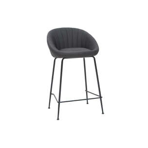 Tabourets de bar design tissu gris foncé 65 cm (lot de 2) SHERU