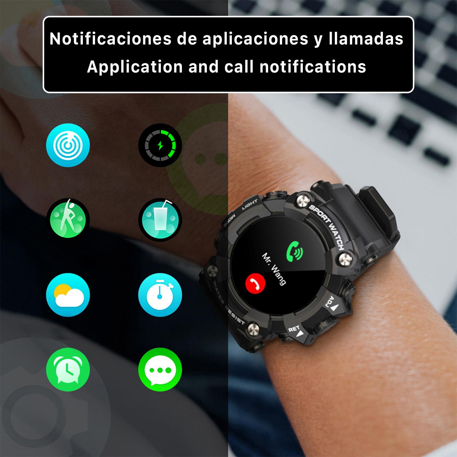 Smartwatch T6 con cassa ad alta resistenza. Cardiofrequenzimetro dinamico, varie modalità sportive e informazioni meteo.