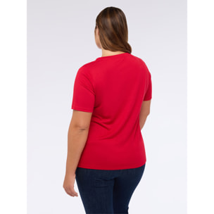 Fiorella Rubino - Camiseta de punto con botones decorativos - Rojo