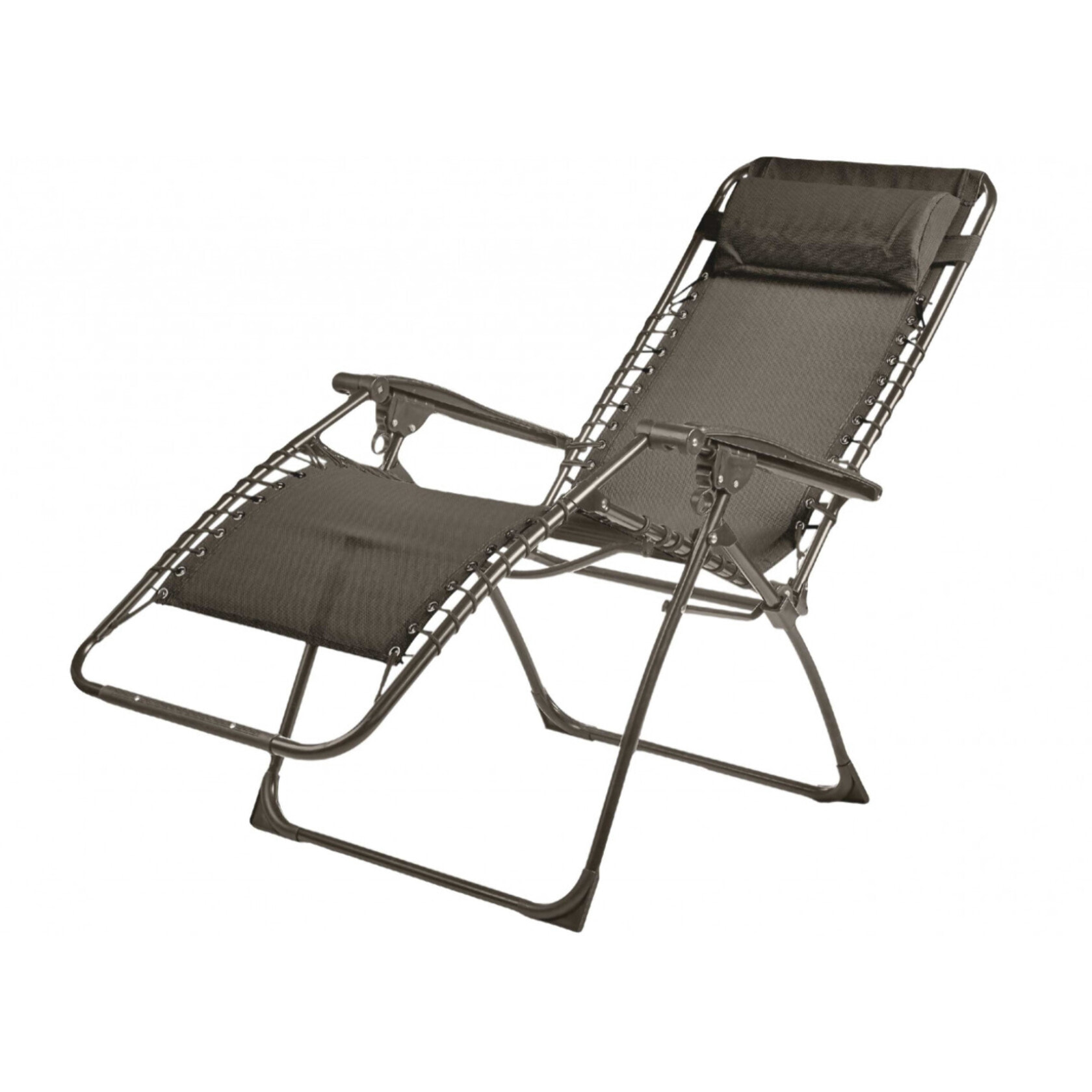 PALAVAS - lot de 2 fauteuils relax - pliant - Acier - Taupe