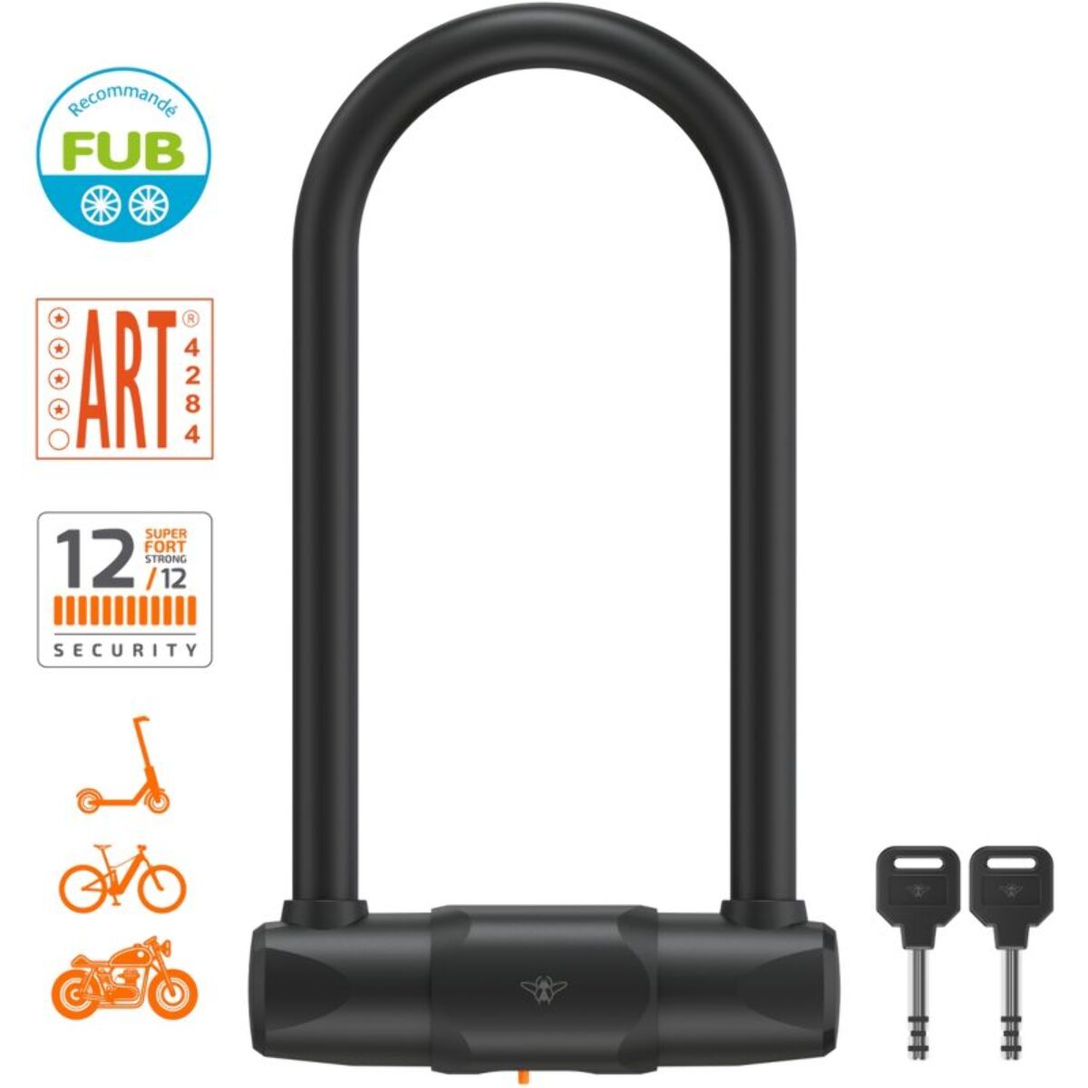 Antivol CASR Antivol U Fub 2 roues Noir